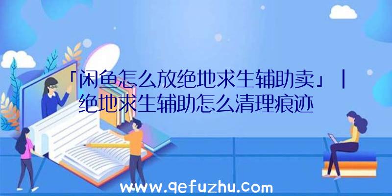 「闲鱼怎么放绝地求生辅助卖」|绝地求生辅助怎么清理痕迹